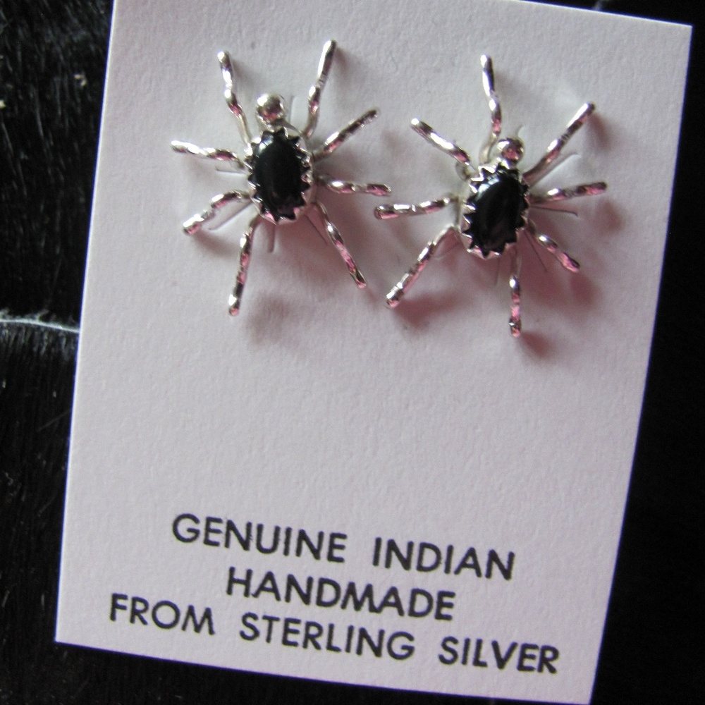 ZUNI MADE GENUINE STERLING SILVER EARRINGS
